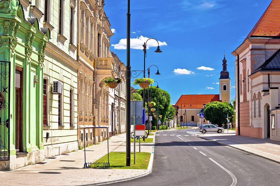 Town of Koprivnica old street and park  view #5 Photograph by Brch Photography