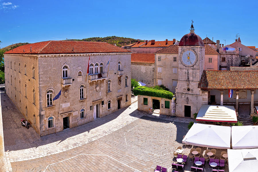 UNESCO Town of Trogir main square panoramic view  #5 Photograph by Brch Photography