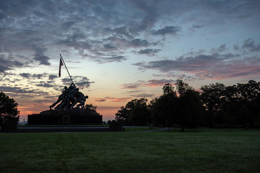 US Marine Corps War Memorial sunrise #5 Photograph by Craig Fildes - Pixels