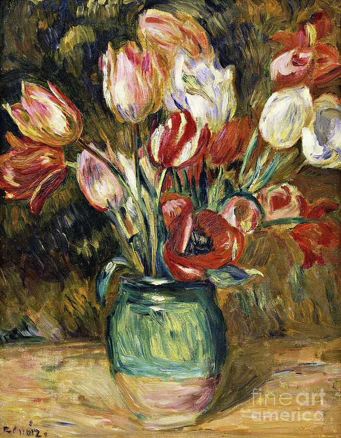 Vase of flowers Painting by Pierre Auguste Renoir
