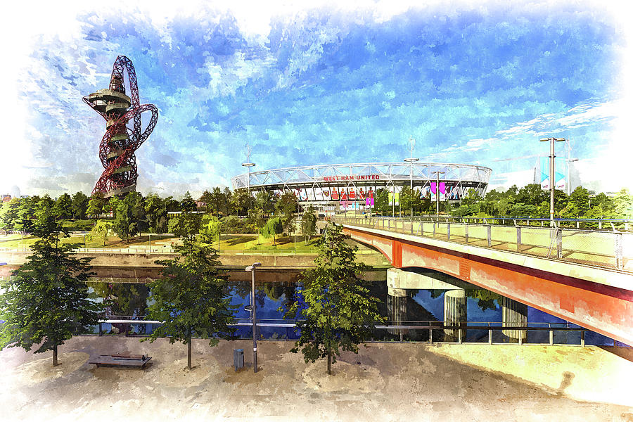West Ham Olympic Stadium And The Arcelormittal Orbit Art #5 Photograph by David Pyatt