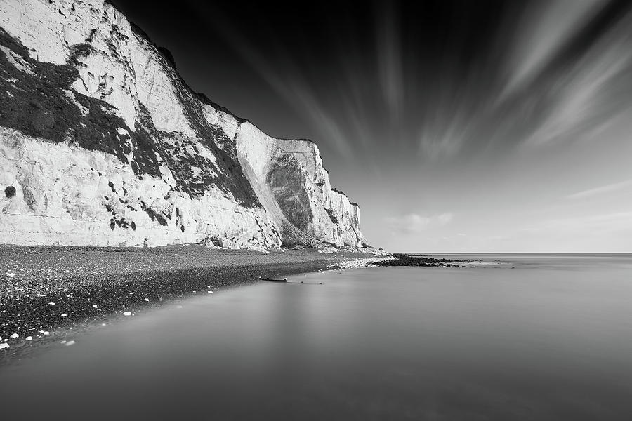 Black And White Photograph - White Cliffs of Dover #5 by Ian Hufton