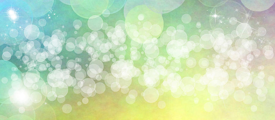 Abstract Digital Art - Wide multicolored bokeh background #5 by Stela Knezevic