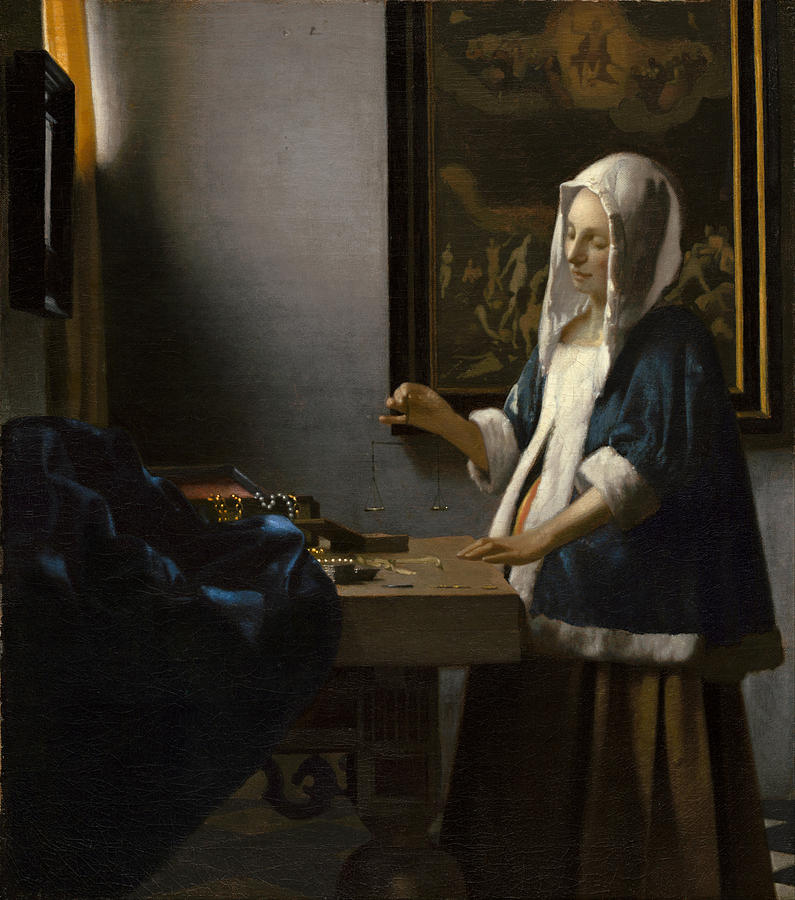 Woman Holding A Balance #5 Painting by Johannes Vermeer
