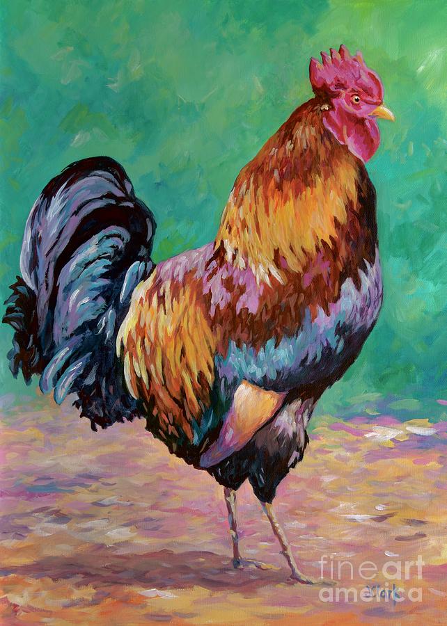 5 X 7 Magnificent Rooster Painting