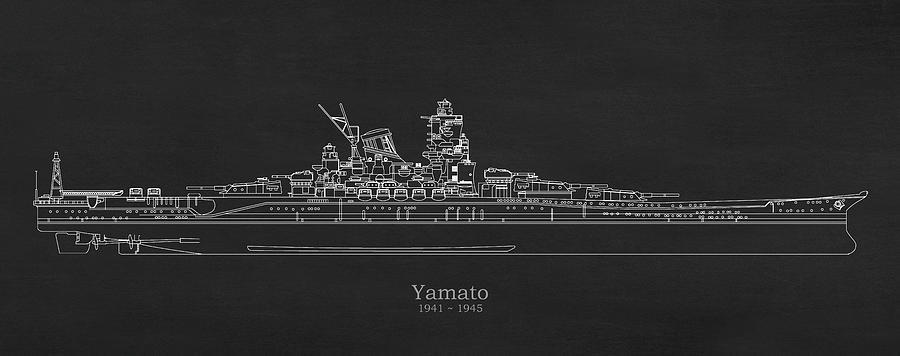 Yamato ship plans Drawing by StockPhotosArt Com - Pixels