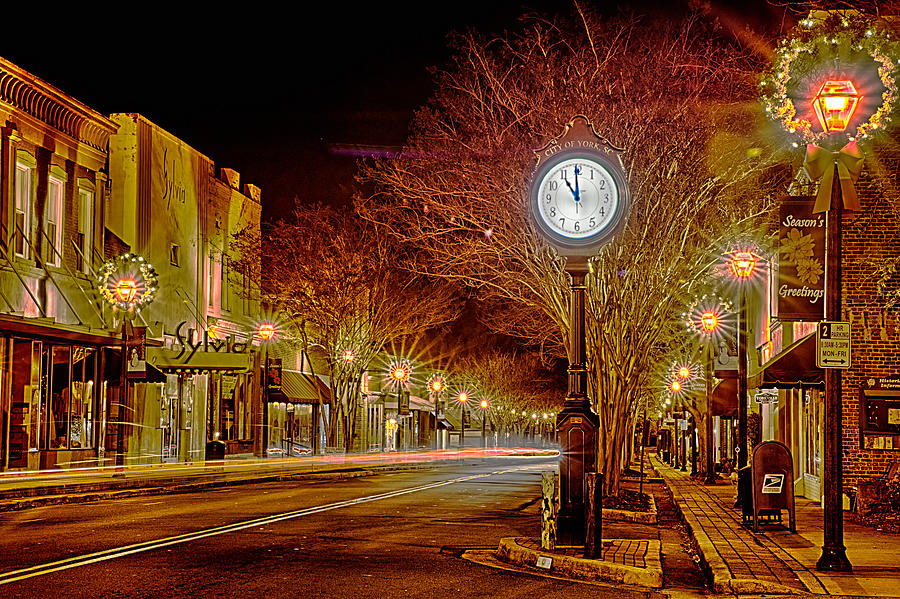 York South Carolina Downtown During Christmas Photograph by Alex ...