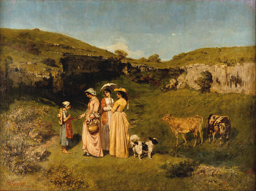 Summer Painting - Young Ladies Of The Village #5 by Gustave Courbet