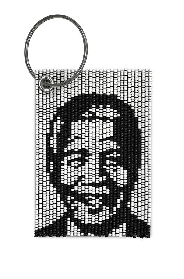 Nelson Mandela Digital Art - Zulu Bead Keyring #5 by Allan Swart