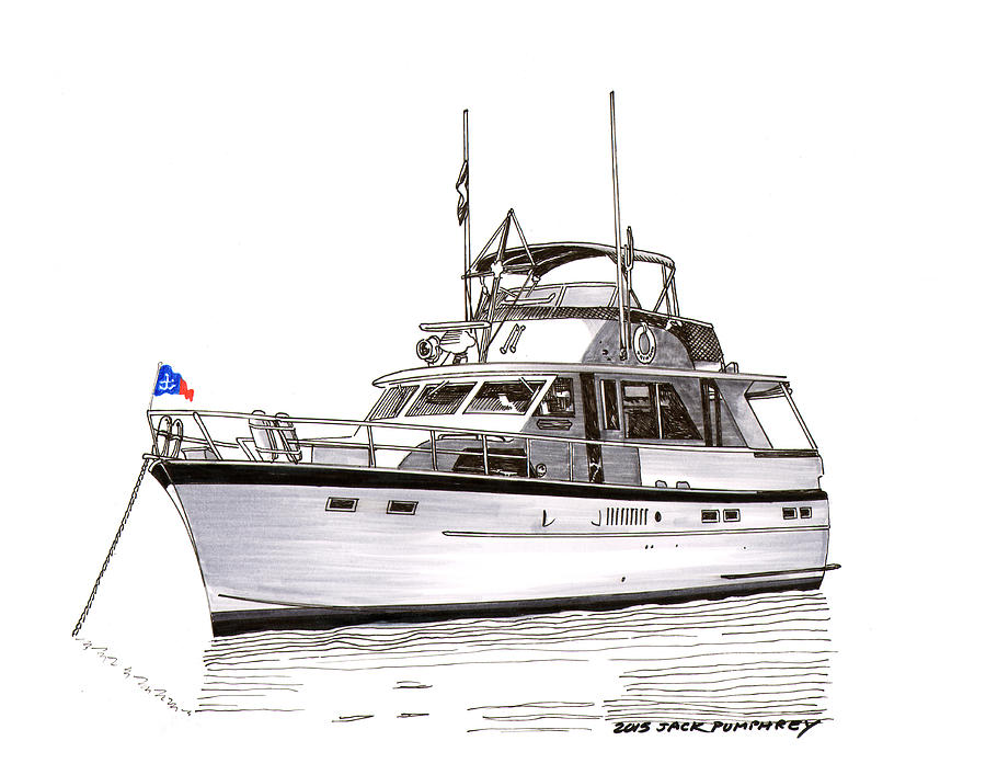 50 Foot Hatteras Motoryacht Painting