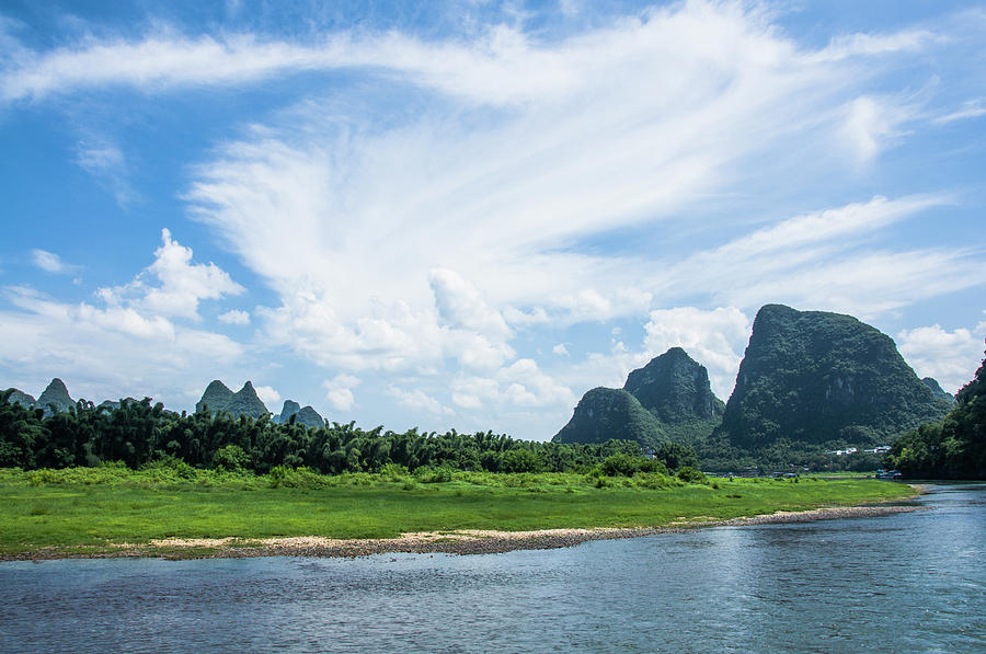 Lijiang River and karst mountains scenery #50 Photograph by Carl Ning