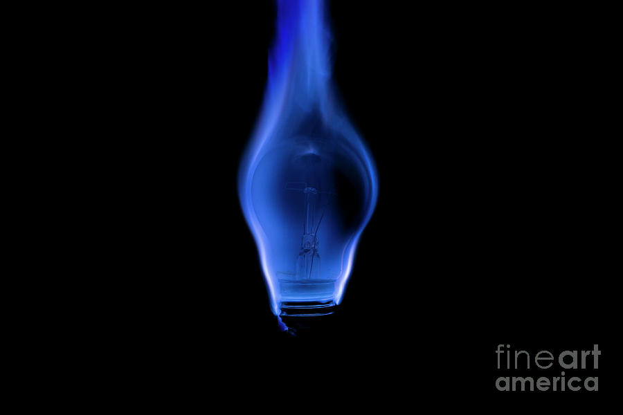 Blue Flame Bulb Photograph