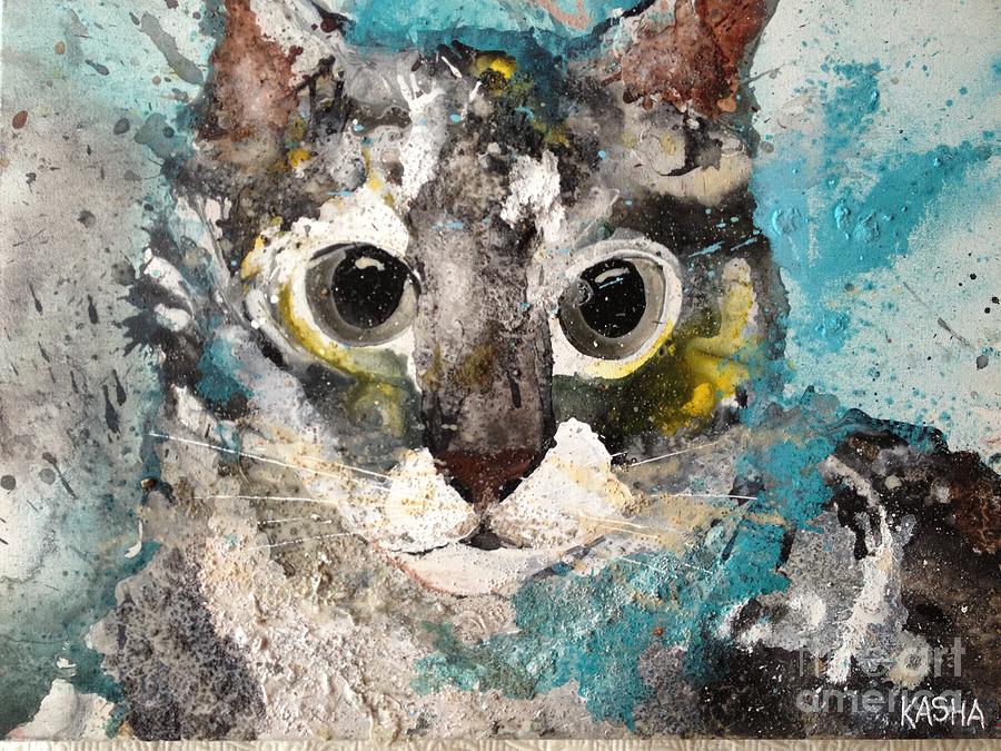 50 Shades of Kitty Painting by Kasha Ritter