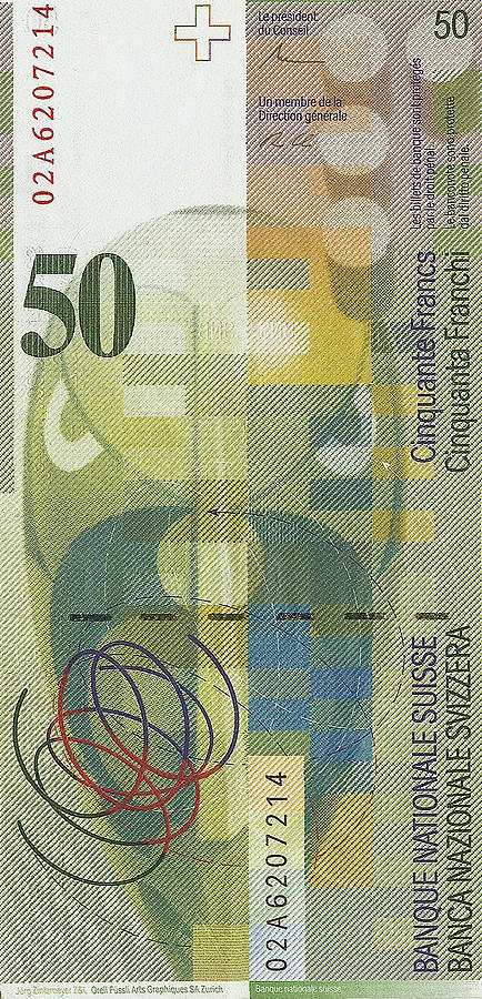 50 Swiss Franc Bill Digital Art by Serge Averbukh