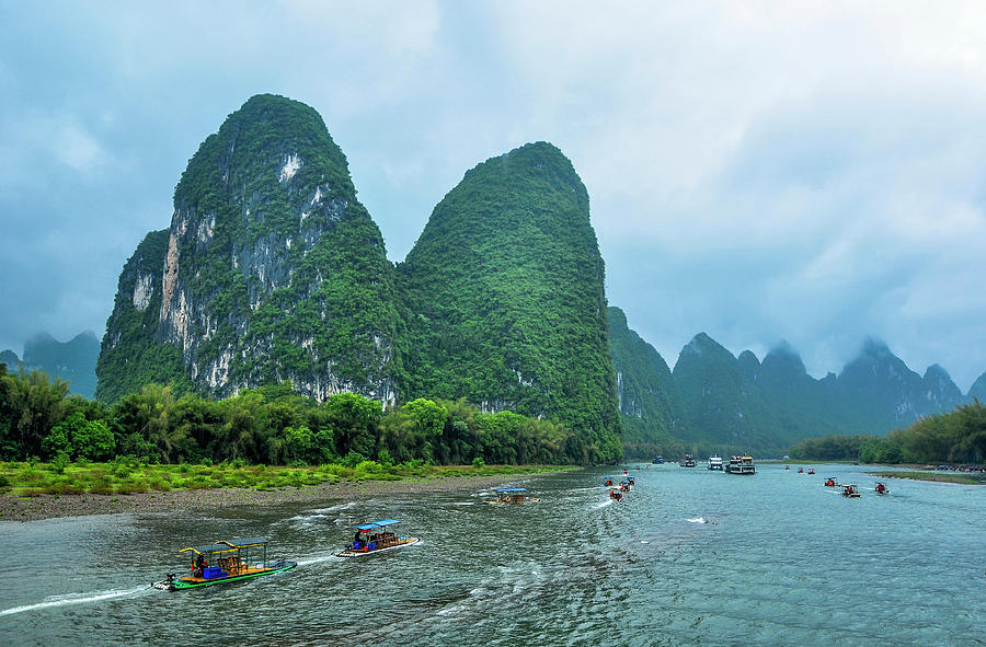 The beautiful karst mountains and Lijiang river scenery Photograph by ...