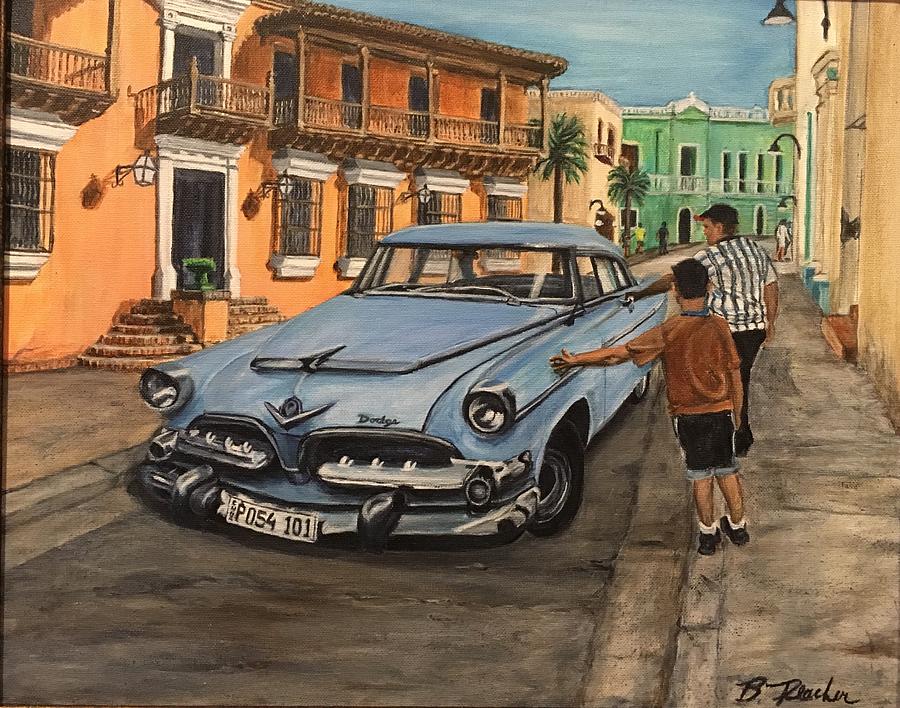 50s Classic in Cuba Painting by Bonnie Peacher