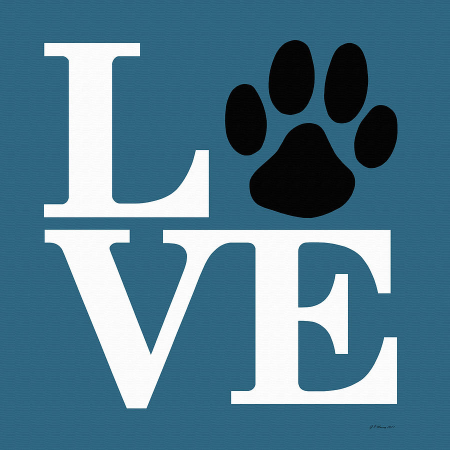 Dog Paw Love Sign #51 Digital Art by Gregory Murray
