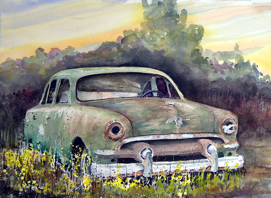 Transportation Painting - 51 Ford by Sam Sidders