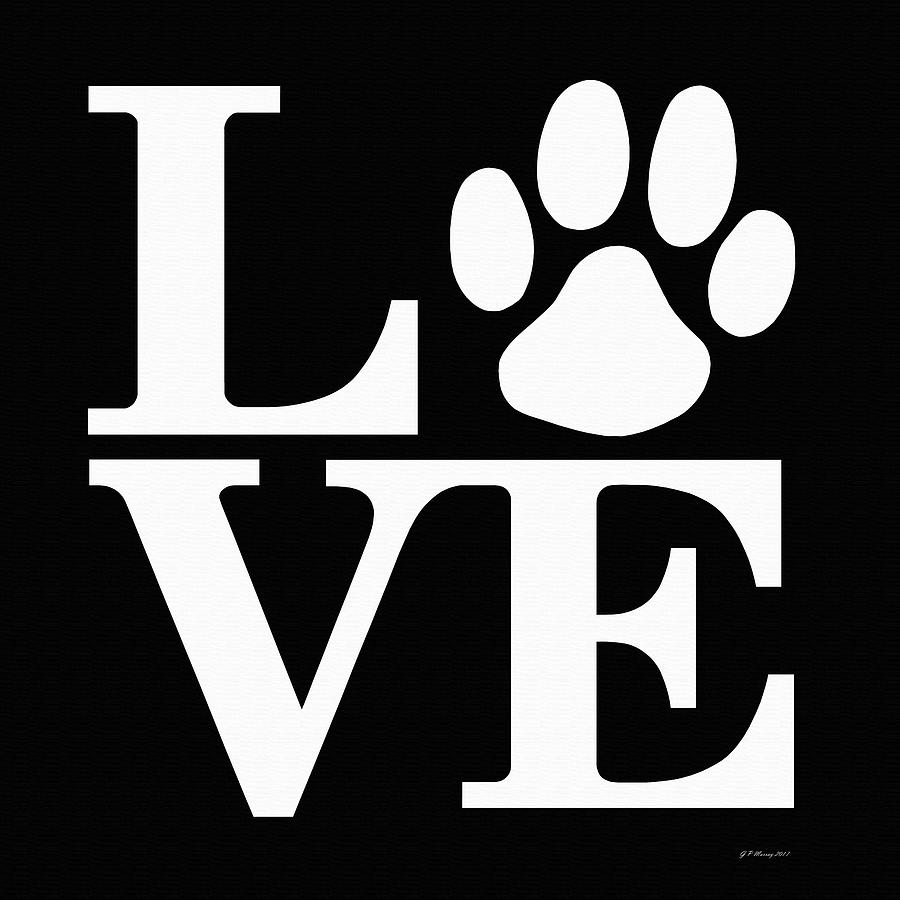 Dog Paw Love Sign #53 Digital Art by Gregory Murray