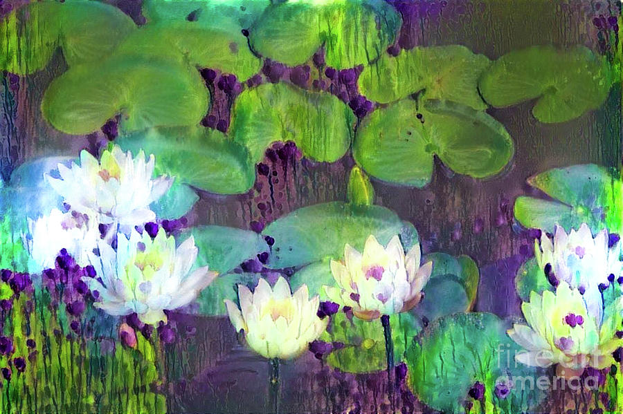 Jeweled Water Lilies #53 Digital Art by Amy Cicconi
