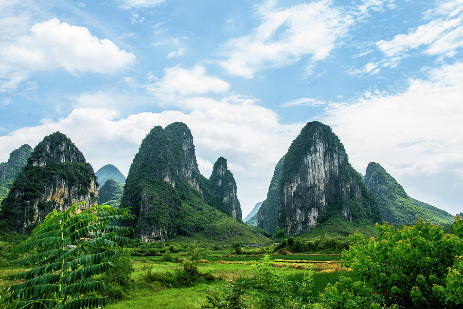 Karst mountains and rural scenery Photograph by Carl Ning | Pixels