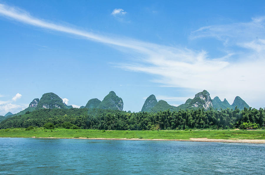 Lijiang River and karst mountains scenery #53 Photograph by Carl Ning