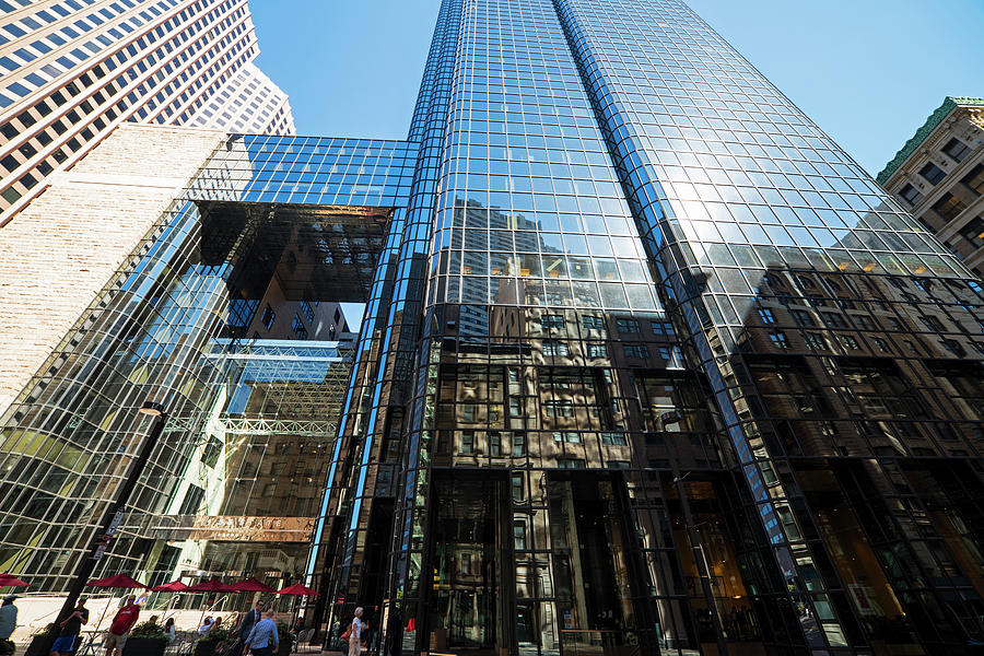 53 State Street Boston MA Exchange place Sun Reflection Photograph by Toby McGuire