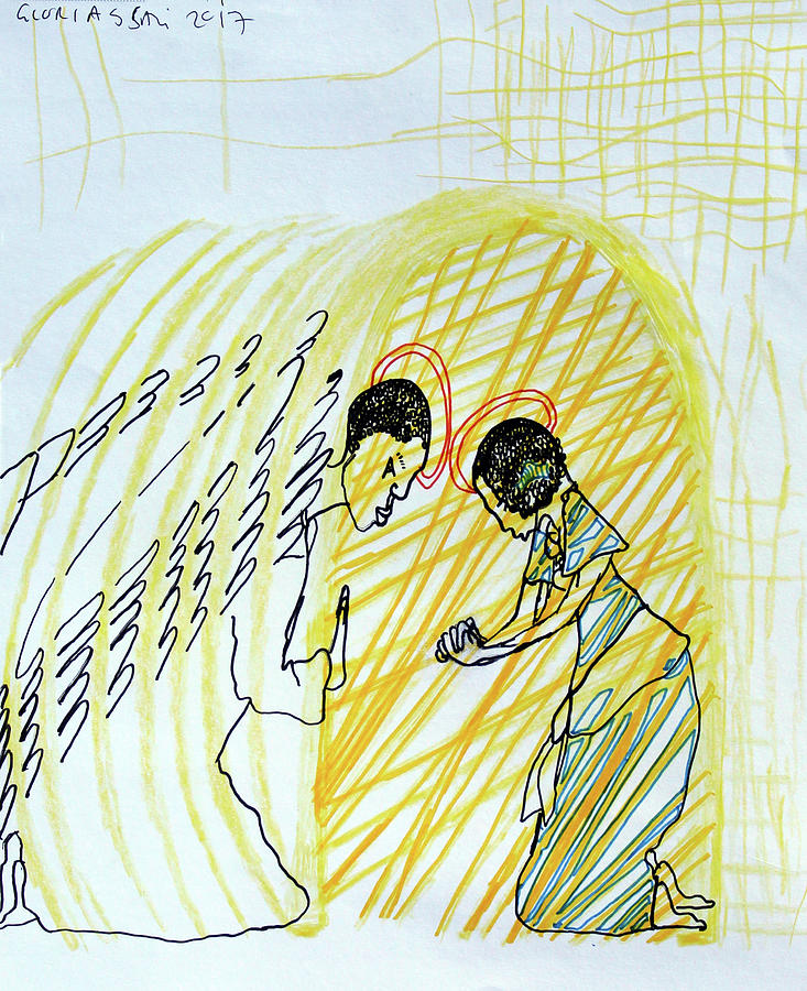 The Annunciation #53 Painting by Gloria Ssali