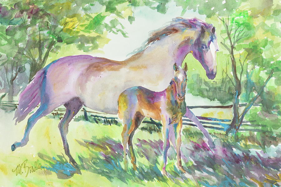 532 Mare And Colt Painting by Marilynne Bradley - Pixels