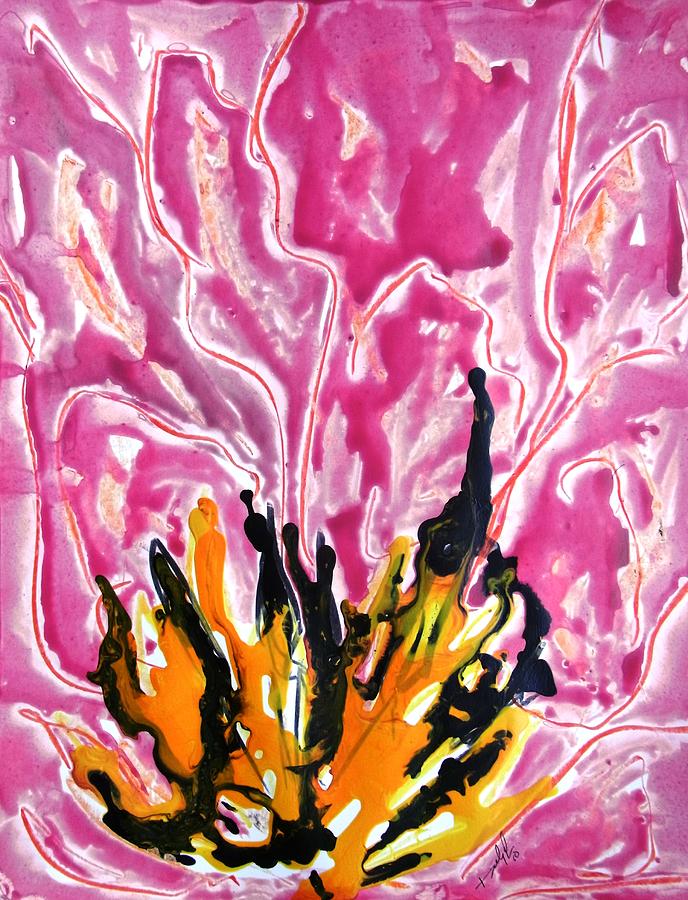 Abstract Painting - Divine Flowers #5396 by Baljit Chadha