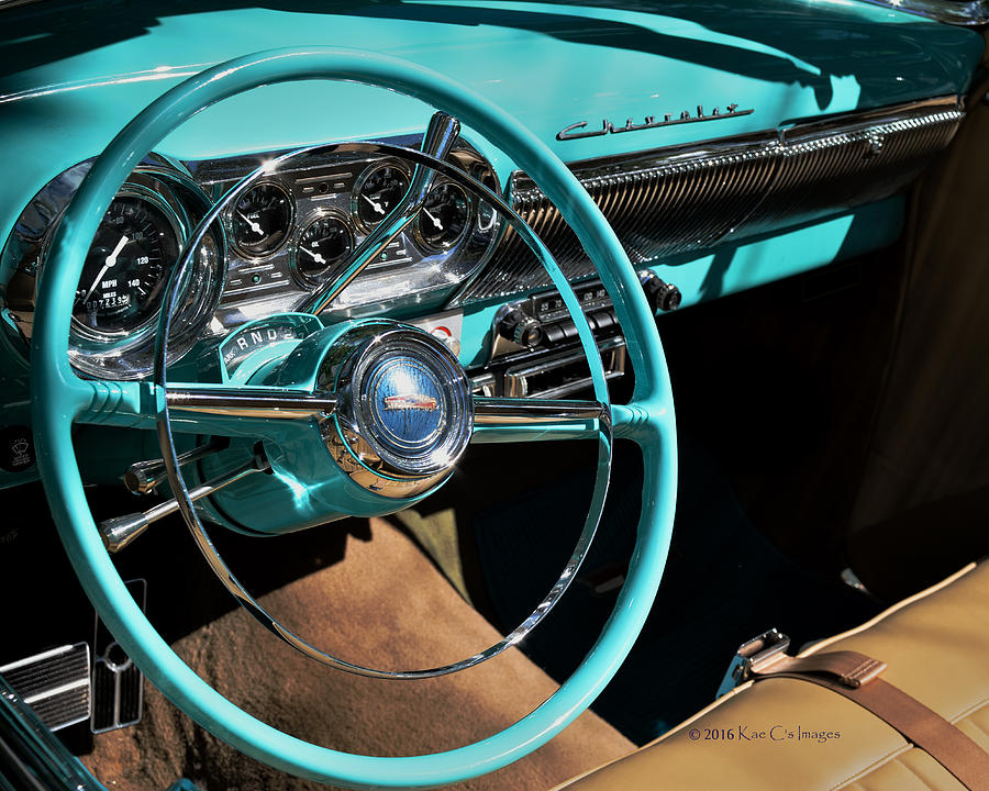 54 Chevy Steering Wheel Photograph by Kae Cheatham