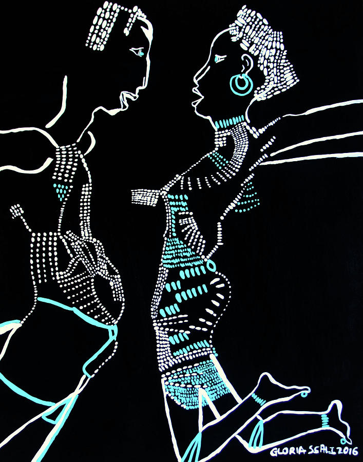 Dinka Dance - South Sudan #54 Painting by Gloria Ssali