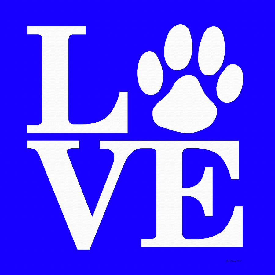 Dog Paw Love Sign #54 Digital Art by Gregory Murray