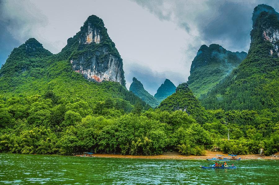 Karst mountains and Lijiang River scenery #54 Photograph by Carl Ning