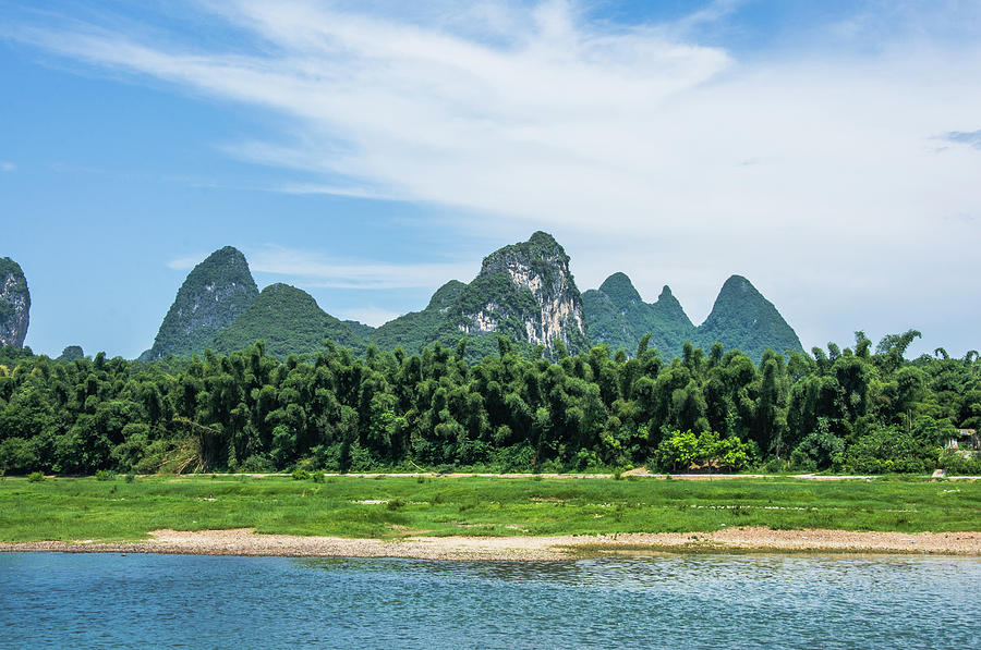 Lijiang River and karst mountains scenery #54 Photograph by Carl Ning