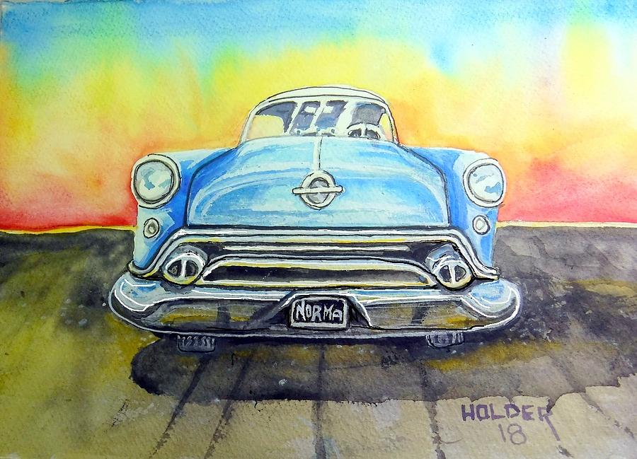 54 Oldsmobile Painting by Steven Holder
