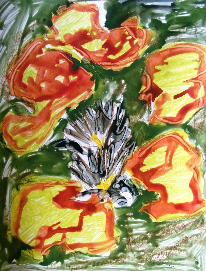 Abstract Painting - Divine Flowers #5434 by Baljit Chadha