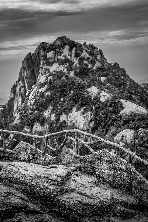 5452- Yellow Mountains Black And White Photograph