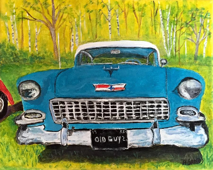 55 Bel Air Chevy Painting by Anne Sands