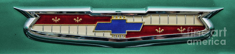 Transportation Photograph - 55 Chevy Emblem by Steven Parker