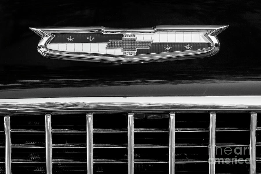 55 Chevy Hood Emblem #55 Photograph by Dennis Hedberg