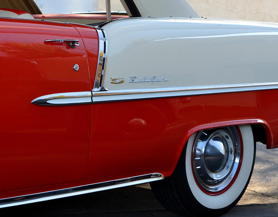 55 Chevy in Red and White Photograph by Dean Ferreira