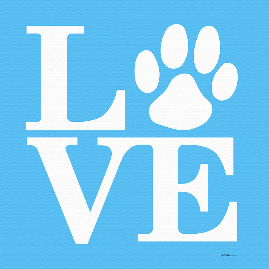 Dog Paw Love Sign #55 Digital Art by Gregory Murray