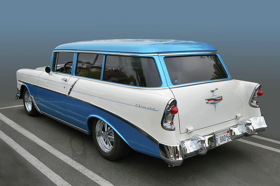 56 Chevy 2-Door Wagon Photograph by Bill Dutting