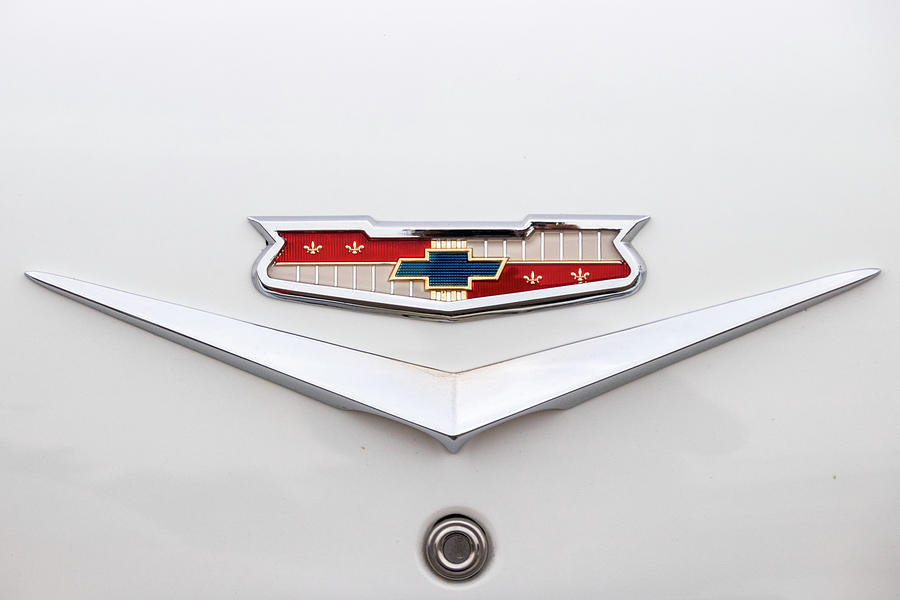 56 Chevy Trunk Emblem #56 Photograph by Ira Marcus