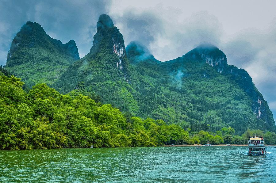 Karst mountains and Lijiang River scenery #56 Photograph by Carl Ning
