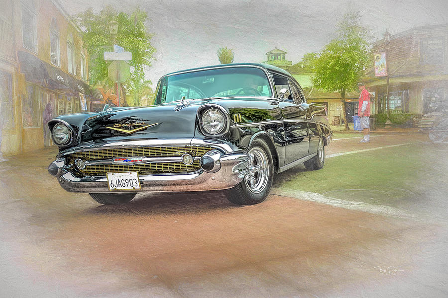 57 Black Chevy Photograph by Bill Posner