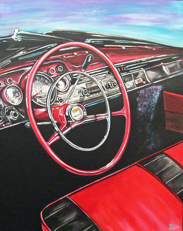 Vintage Painting - 57 Chevy by Diann Baggett