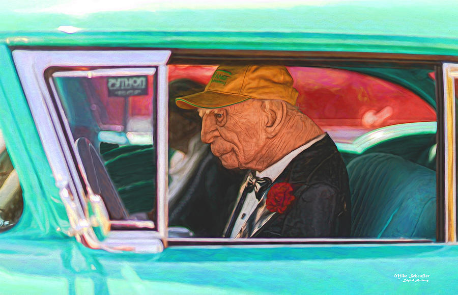 Car Digital Art - 57 Chevy Man by Mike Scheufler