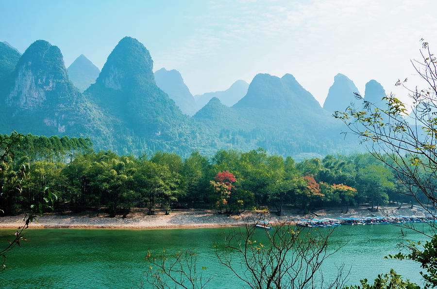 Lijiang River and karst mountains scenery #57 Photograph by Carl Ning